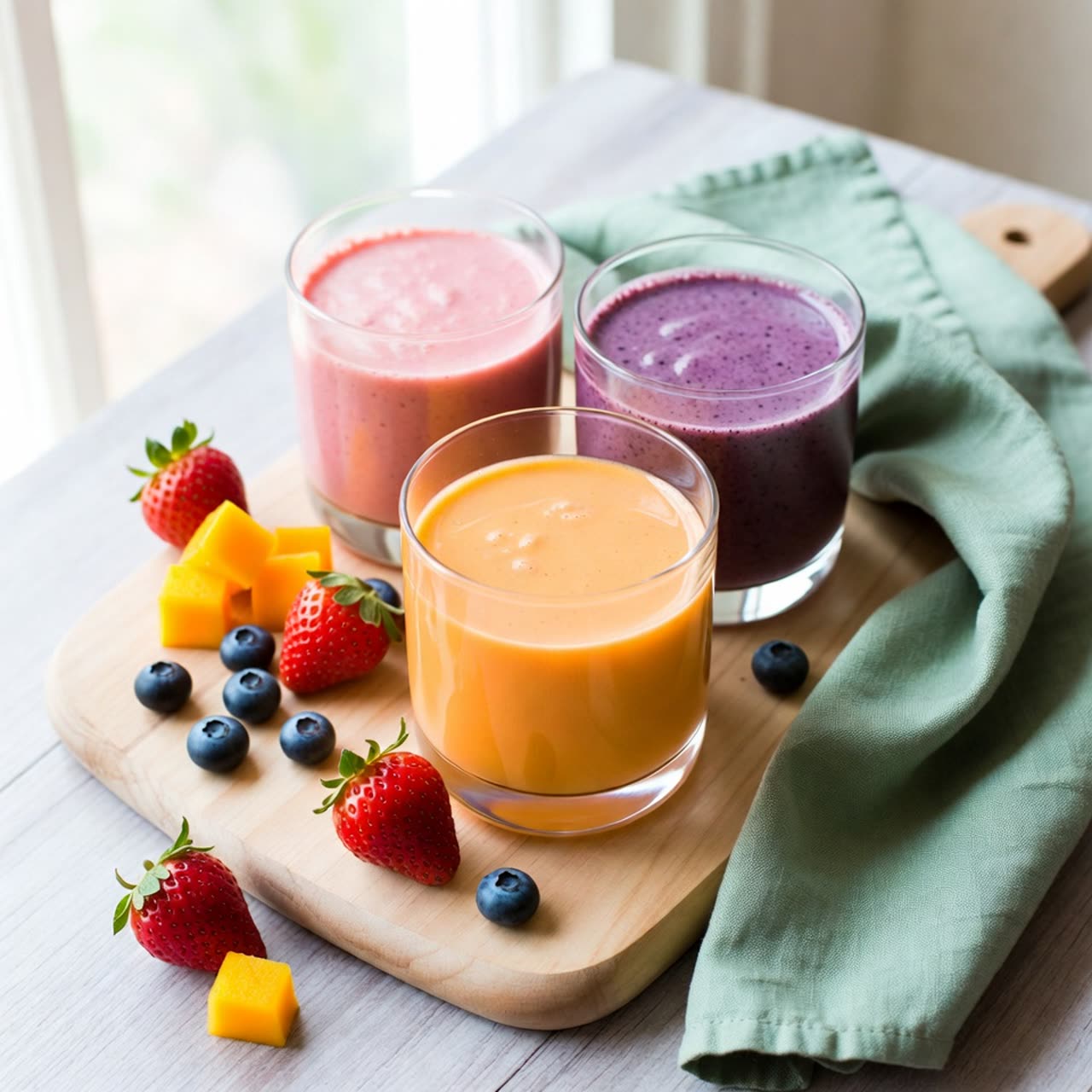Smoothies with fresh fruit